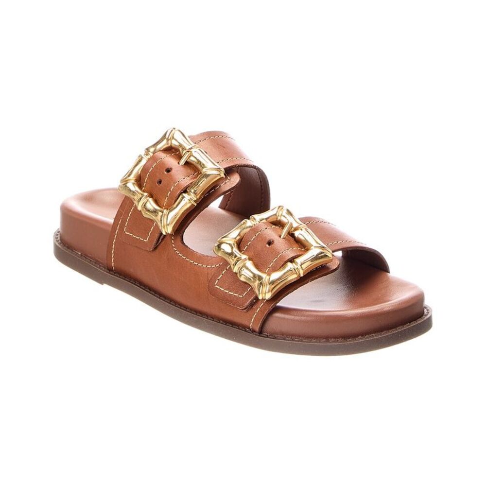 Schutz Enola Sporty Leather Sandal, Brown